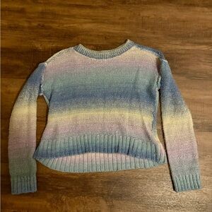 OshKosh Girls Size 12 Pastel Multicolor Ombré Sweater with Exposed Seams